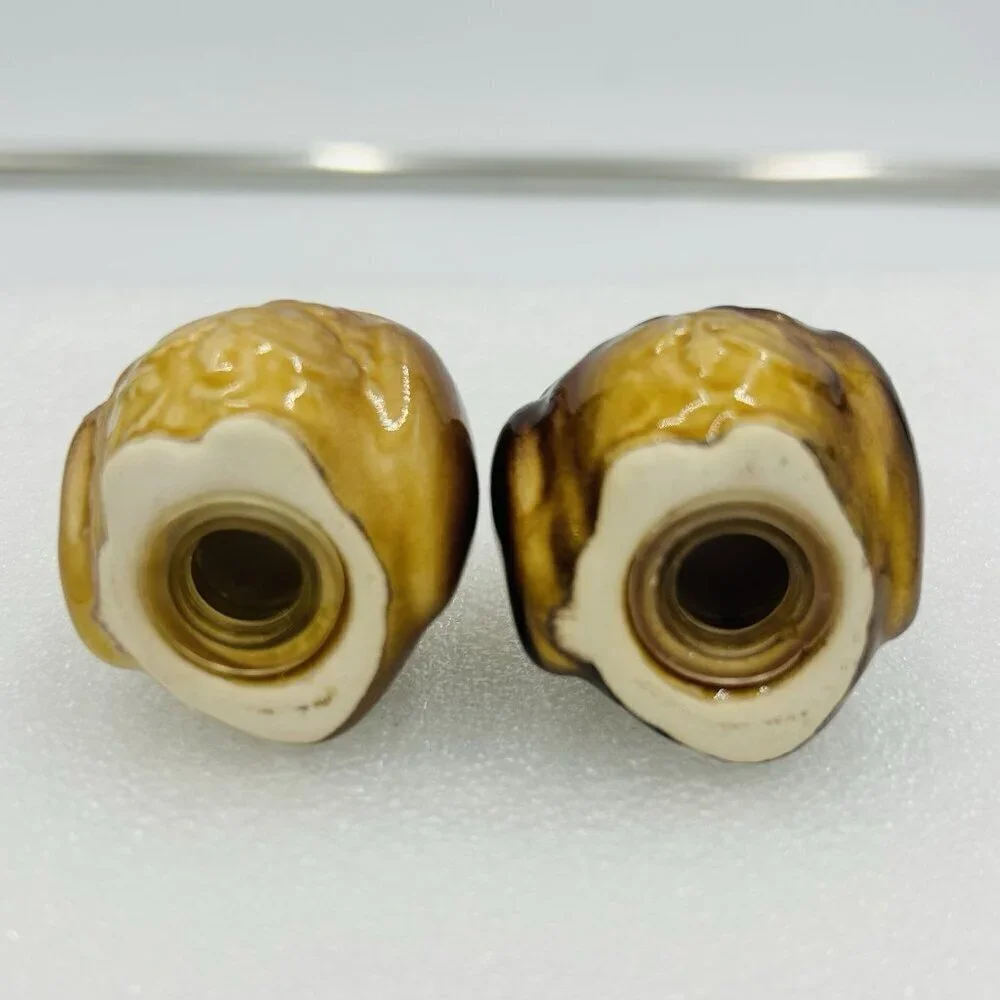 Vintage Owl Salt and Pepper Shakers Ceramic Small 2
